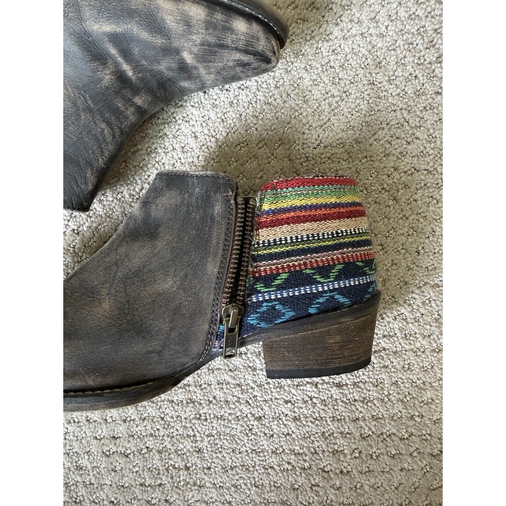 Roper Serape Heel Southwestern Cowboy Boots Western Booties Cowgirl Snip Toe - Picture 9 of 16